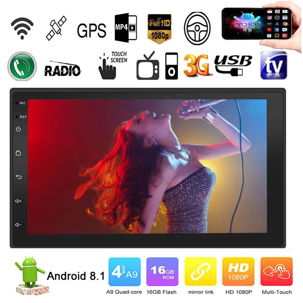 Android 8.1 HD 9inch Car Dash Stereo Radio GPS Wifi MP5 Player Mirror Link 1+16G