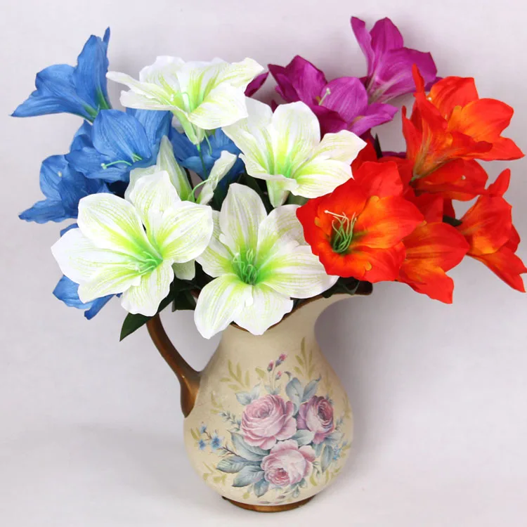 Big 10 Heads Silk Flower Beautiful Cheap Artificial Liliy ...