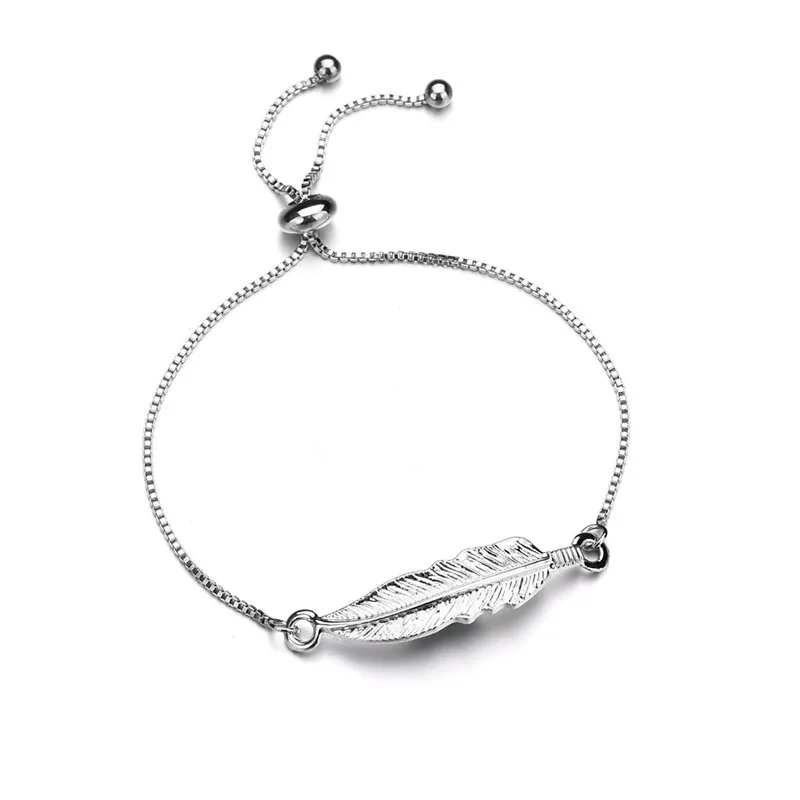 

Fashion Adjustable Bracelet Bangle For Women Feather Man Women Bracelets Bangles Feminina Wedding Jewelry