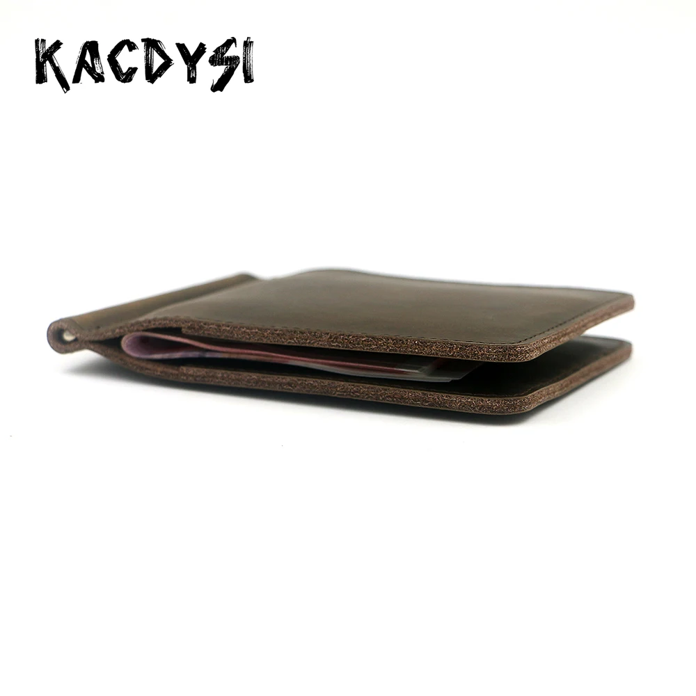 Кошелек унисекс из натуральной воловьей кожи Винтажный Мужской кошелек на