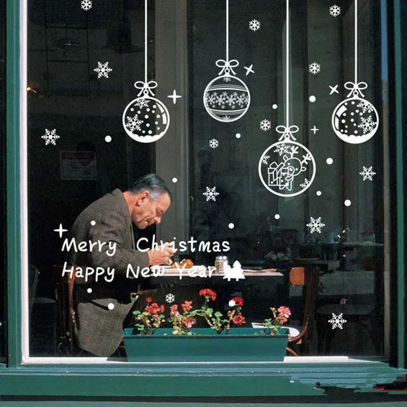 Счастливый год Рождество украшения DIY рождественские украшения наклейки для дома стекло витрина магазин окно