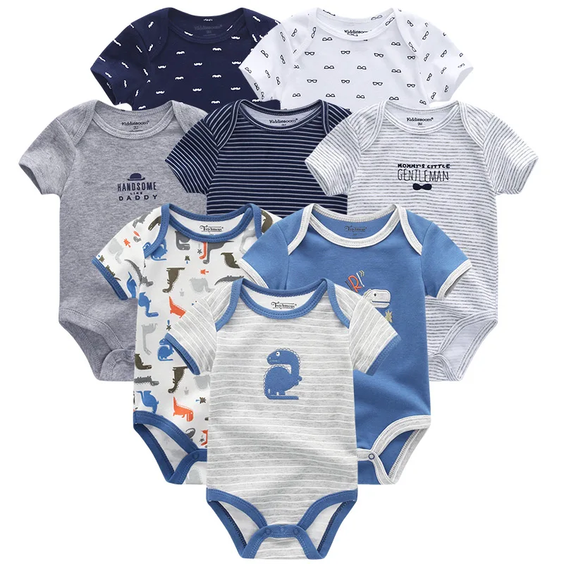 Одежда для малышей 8 шт./лот унисекс новорожденный мальчик и девочка комбинезоны roupas de bebes хлопок малыш комбинезоны с коротким рукавом детская одежда - Цвет: BDS8807
