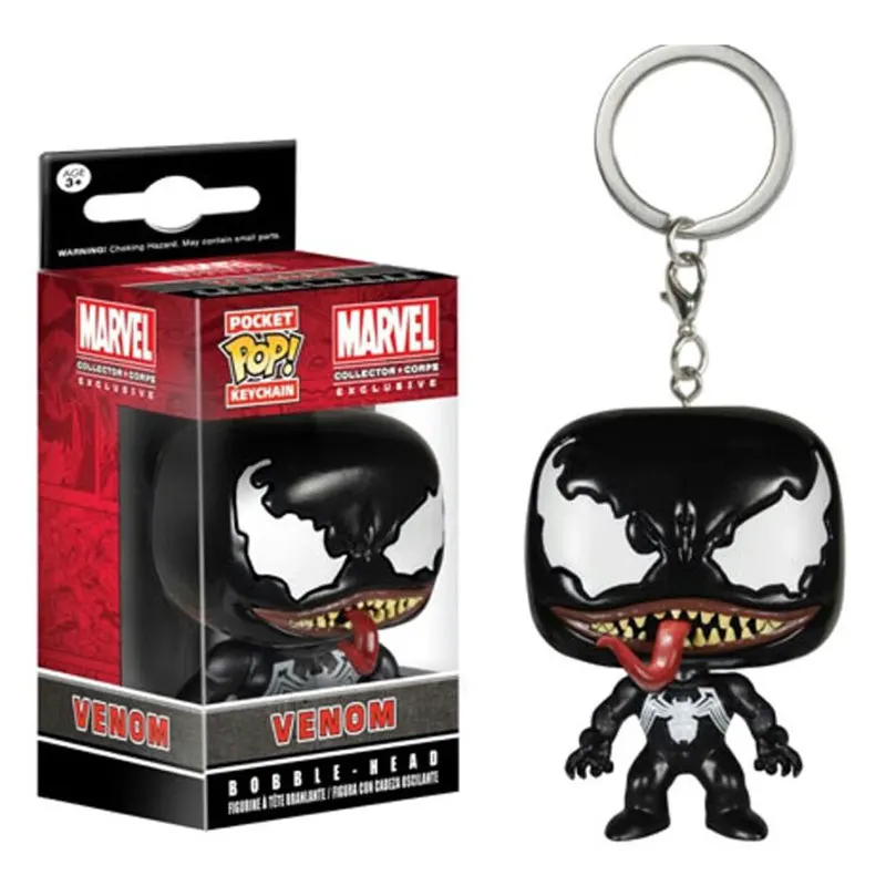 Funko pop Marvel Venom очень странные дела сериала "Доктор Кто" с изображениями из сериала «Ходячие мертвецы» милый Карманный Брелок для ключей POP-трансформаторы приобретаемые форму игрушки для детей с коробкой - Цвет: with box