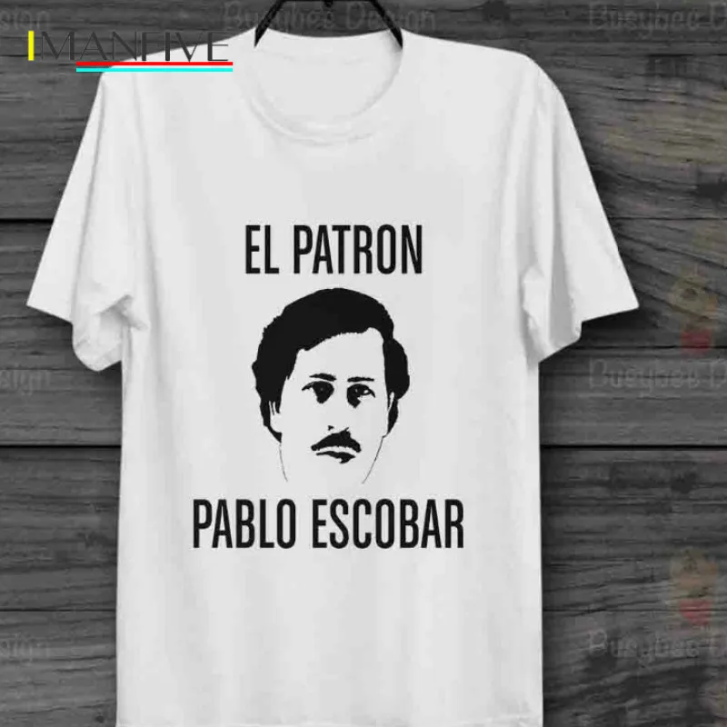 

T Shirts Fashion 2019 Pablo Escobar Colombia Narcos Cocaina Cartel El Patron Unisex T Shirt Crew Neck Men Short-Sleeve