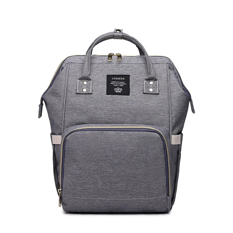 Lequeen модная сумка для подгузников для мам, брендовая Большая вместительная детская сумка, рюкзак для путешествий, дизайнерская сумка для ухода за ребенком - Цвет: deep gray