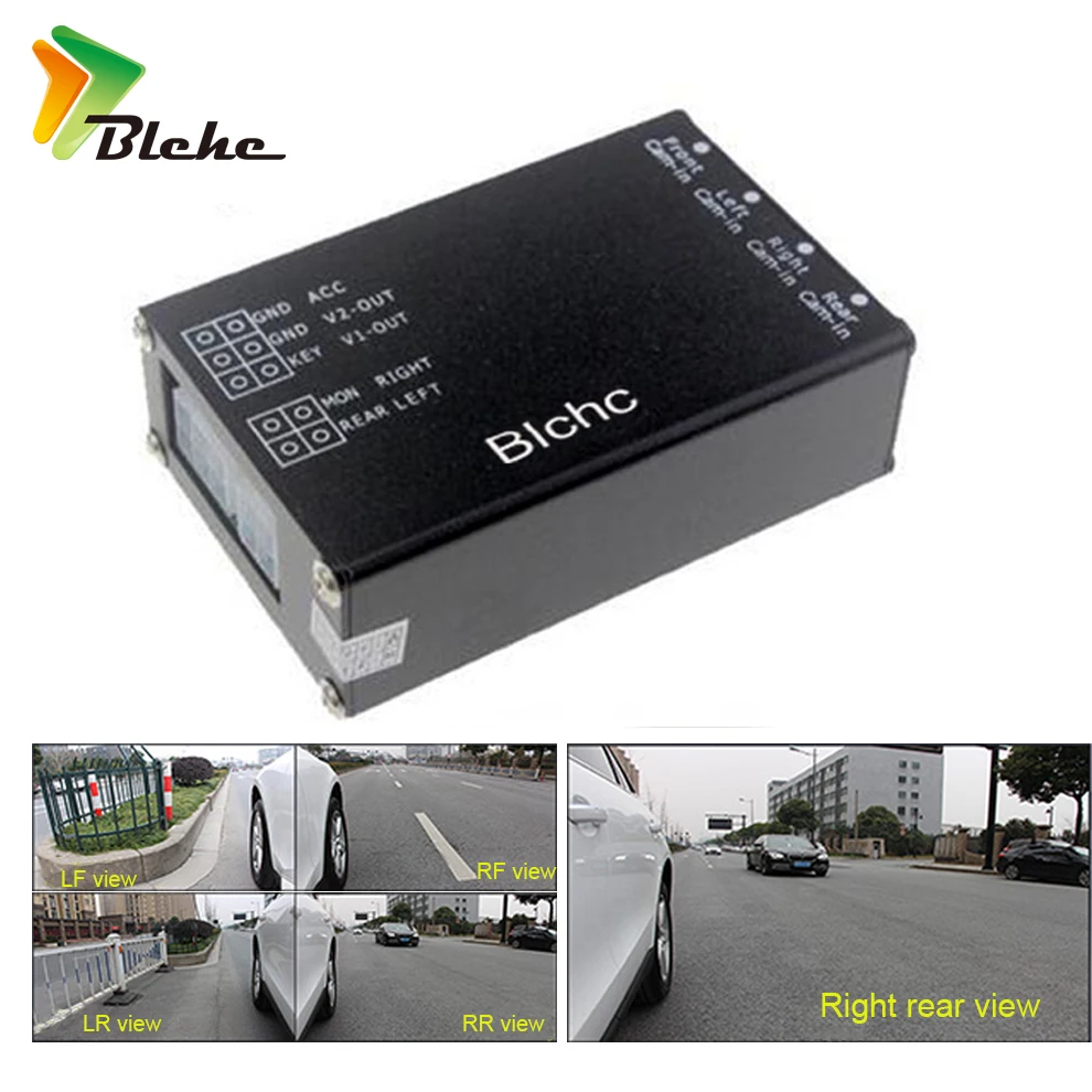 

Blchc Car Parking system Switch Combiner Channel Converter Box rear camera for Drive System assist Front Rear Left Right View