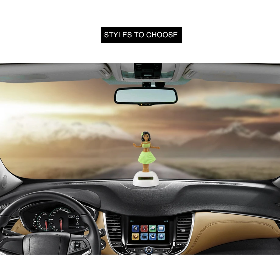 Car Ornament Dancing Hula Girl Swinging Bobble Toy Gifts Automobiles Decoration Auto Interior Home Decor Solar Girls Accessories (5)