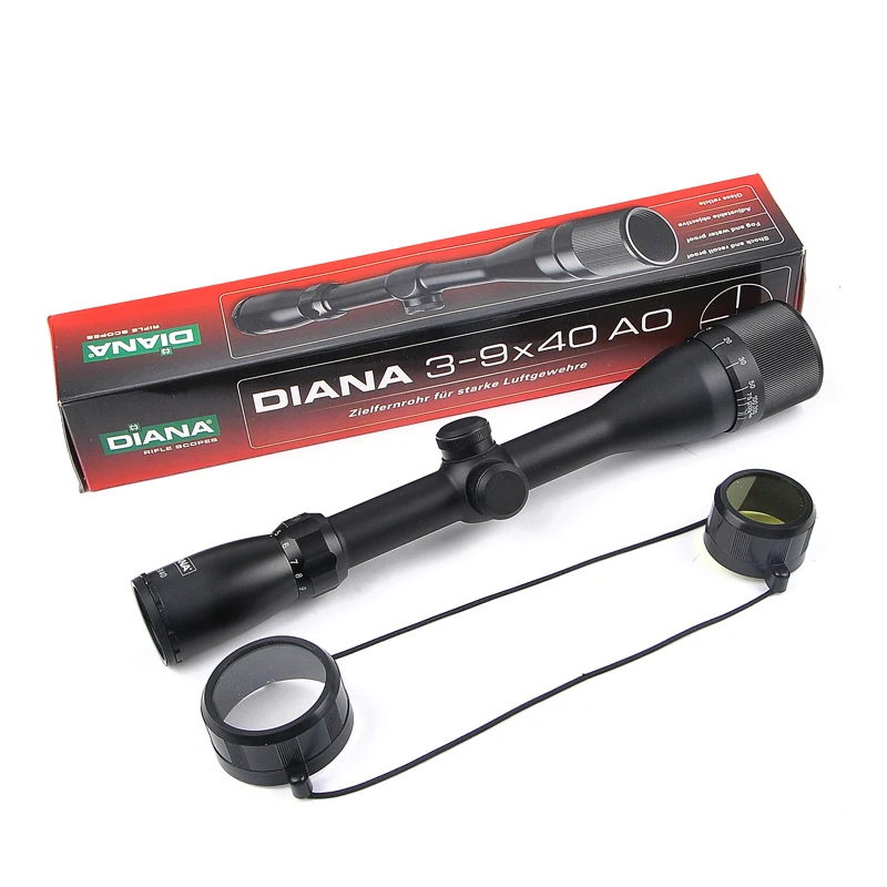 DIANA 3-9X40 AO тактические Riflescopes стекло травленая перекрестная сетка Воздушный снайперский охотничий прицел с бесплатными креплениями