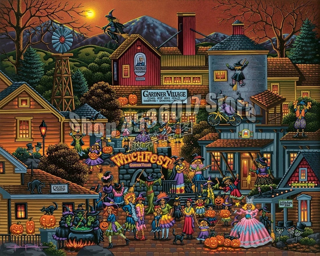 

5D Diy Diamond Painting Full Diamond Mosaic Drill 3D Diamond Embroidery Rhinestones Halloween Holiday Folk Art Home Decor Gifts