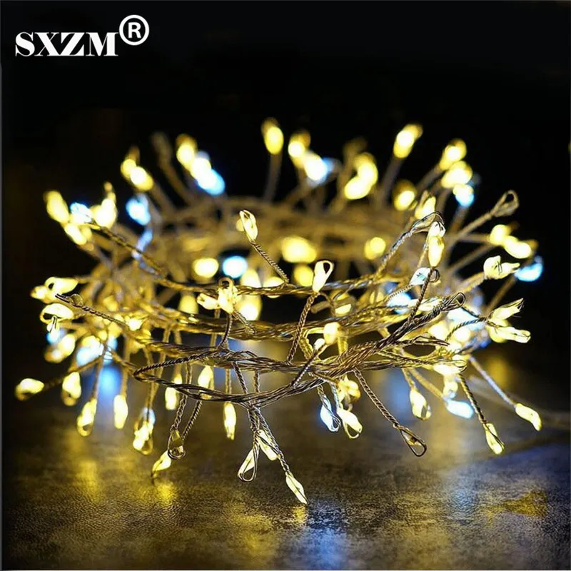 

SXZM 12V 1.5M 400 leds Firecracker String Lights,12V2A power adapter,24Key remote controller Starry Light Decoration Xmas,Party