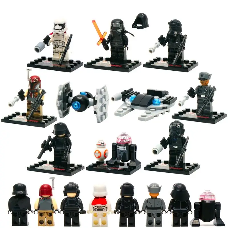 

8pcs/lot BB8 R2D2 The Force Awakens Moive Star War Kid Baby Toy Mini Figure Building Blocks Sets Model Toys Minifigures Brick