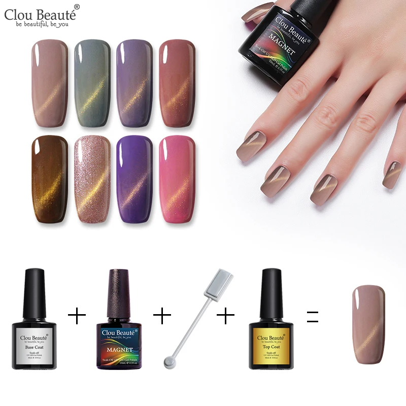 

Clou Beaute Cat Eye Gel Polish Nail Art 10ml Semi Permanent UV LED Varnish Gel Nail Design Soak Off Painting Gel Nail Polish UV