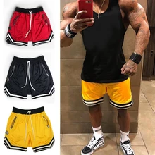 Мужские летние фитнес-Спортзалы, бодибилдинг, спортивные бегуны, мужские свободные дышащие сетчатые пляжные шорты, плавки тренировочные брюки с завязками 8J0512