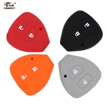 Силиконовый чехол DANDKEY для Toyota Camry Highlander Corolla Hilux Vitz Vios Rav4 Aqua Land Cruis защита дистанционного ключа
