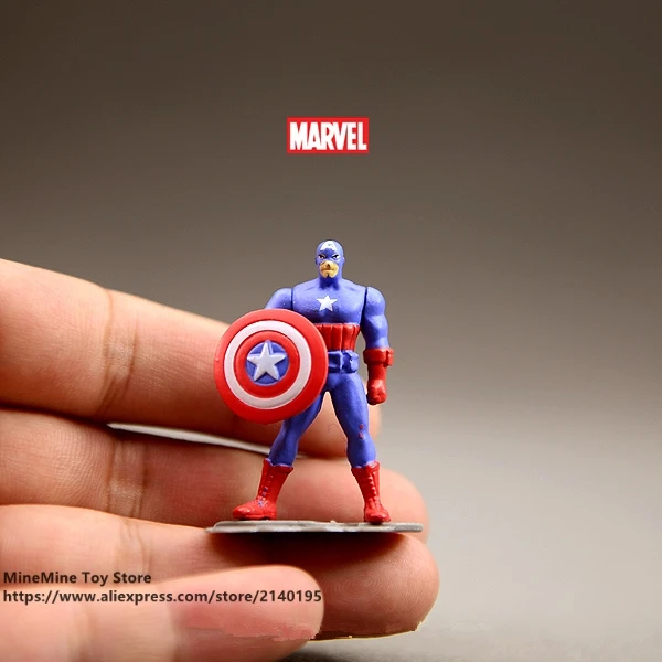 DISNEY Marvel Мстители Капитан Америка 4 5 см фигурку аниме мини украшение ПВХ