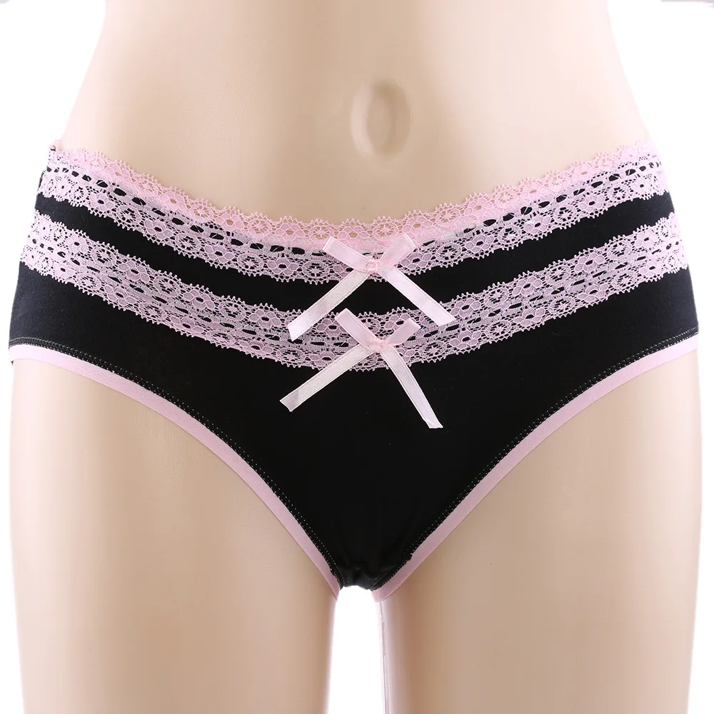 1PC Hot Sexy Lace Bow Knot Cotton Blend Underwear Panties Briefs