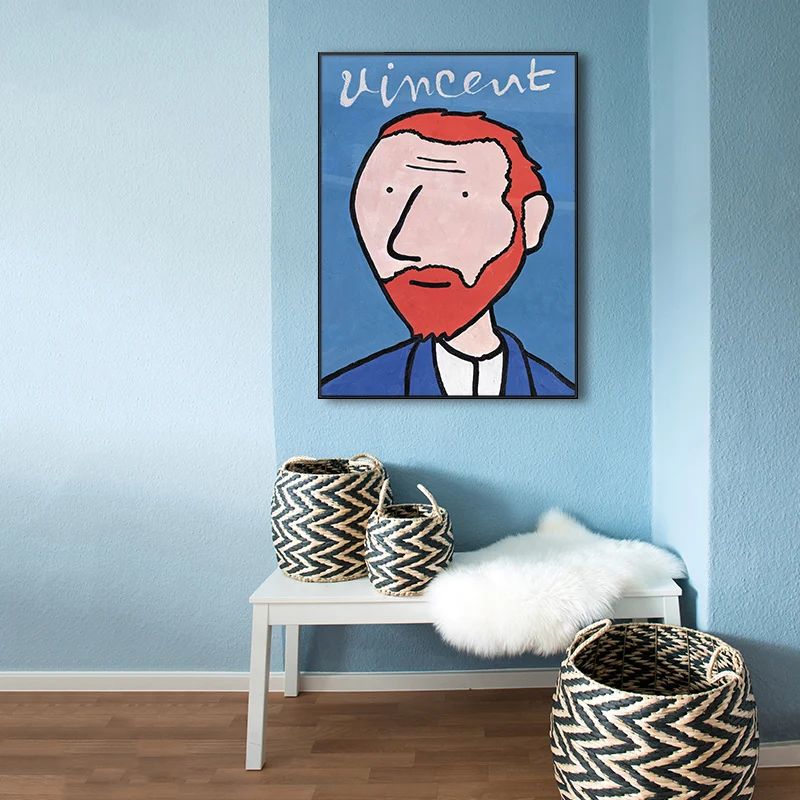 

Buzart Modern Minimalist Style funny expression pictures wall art canvas painting for home decor No Frame