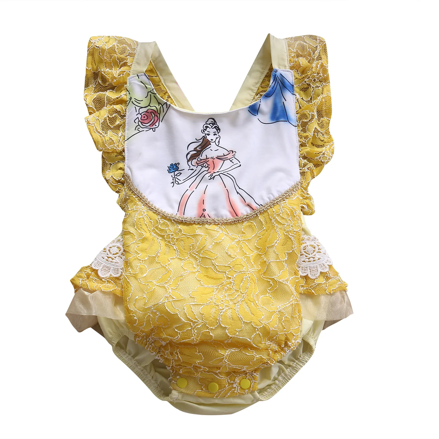 

Adorable Newborn Infant Baby Girls Beauty and the Beast Romper Jumpsuit Outfts Toddler Girl One-Pieces Clothes