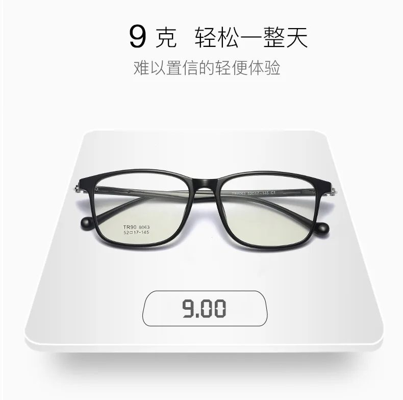 TR90 Glass Frame Student Glass Frame Retro Square Glass Flat Light Can Be Matched with Myopic Glass Net Red Frame