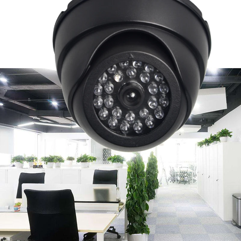 

FGHGF Outdoor CCTV Fake IP Camera Dummy Surveillance Security Dome Mini Camera Black 26 Flashing LED Light Fake Camera Hot Sale