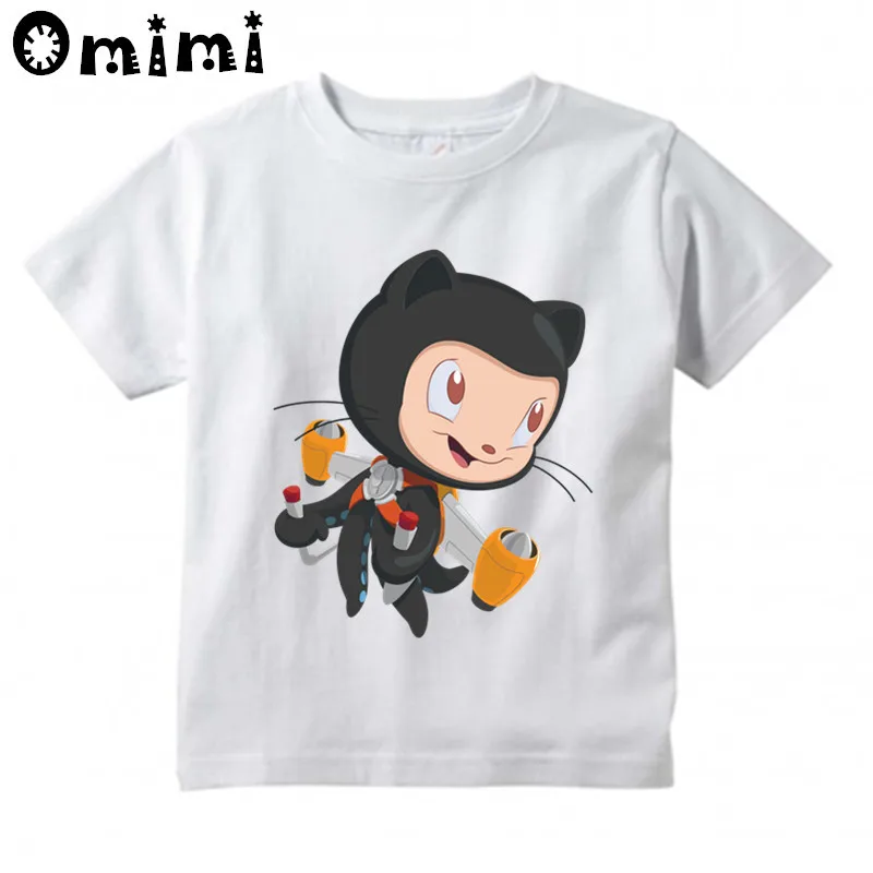 Детская футболка с надписью Github для мальчиков и девочек повседневные топы