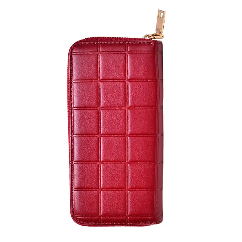  Women Quilted Long Wallet Leather Coin Purse PU Plaid Leather Purse Women Wallet With Coin Bag Clutch Holders 1STL 