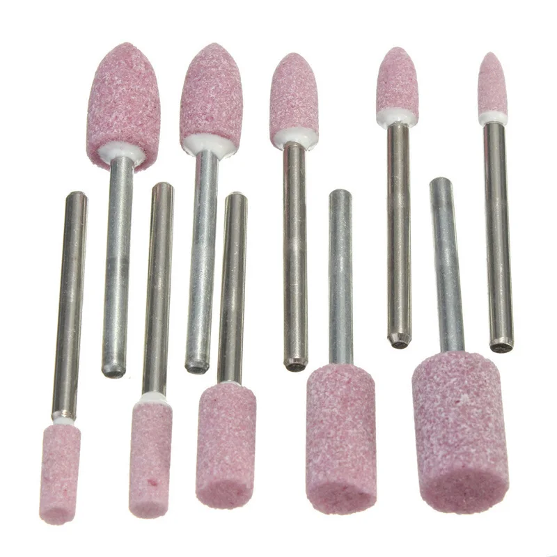 10pcs 1/8inch  Mini Shank Abrasive Mounted Stone Polish Grinding Wheel Rotary Tools