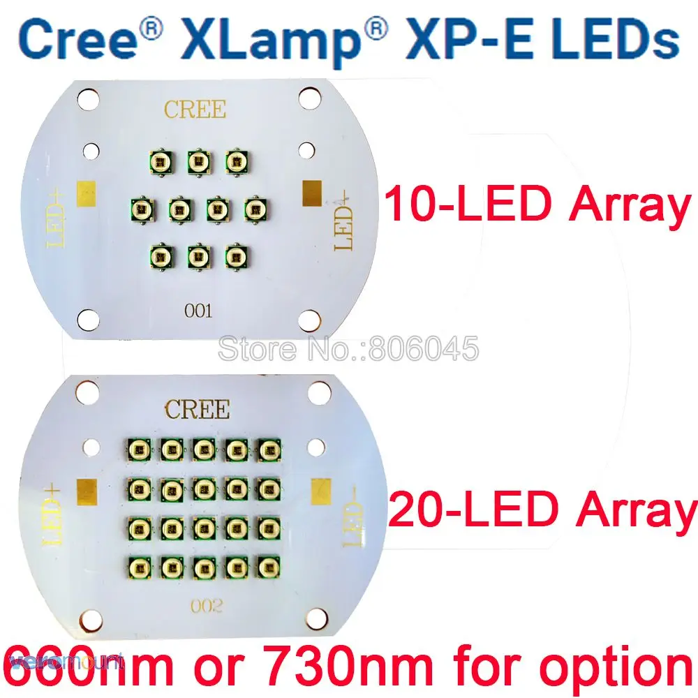 

30W 60W Cree XP-E XPE Plant Grow Multi-Chip 10LED 20LED Intergrated LED Array Photo Red 660nm Far Red 730nm On Copper PCB Board