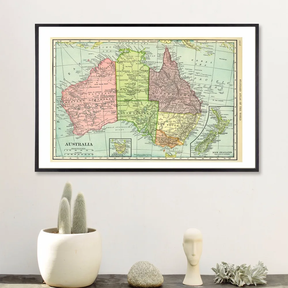 Aliexpress.com : Buy Australia Map Quote Canvas Art Print Poster Wall