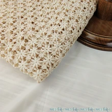 1 ярдов абрикосовый цветок из пустотелой вязальной нити ткань вышитая кружевная сетка ткань свадебное платье ткань DIY аксессуары для одежды шторы