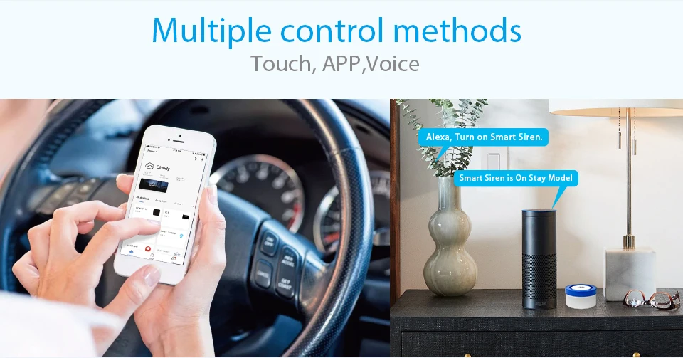 Домашняя безопасность умный беспроводной Wi-Fi будильник наборы сирен Smart Life приложение беспроводной пульт дистанционного управления Alexa Google Home voice