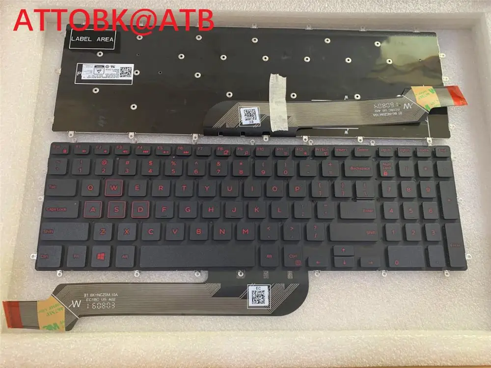 

New English Laptop keyboard for DELL G3-3579 3779 G5 5587 G7 7588 keyboard Red character NO frame