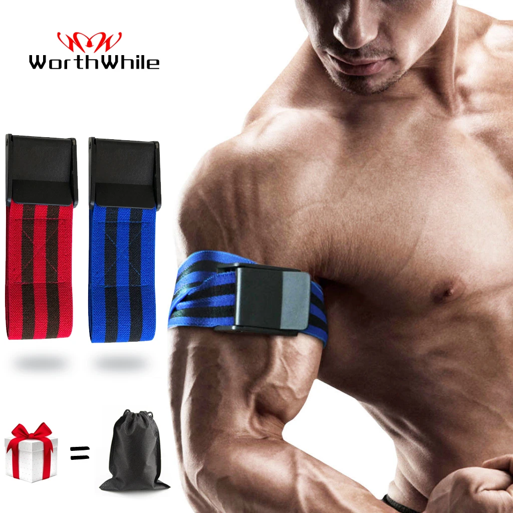 

WorthWhile Gym Fitness Occlusion Training Bands Blood Flow Restriction Elastic Straps Men Workout Crossfit Weightlifting Belt