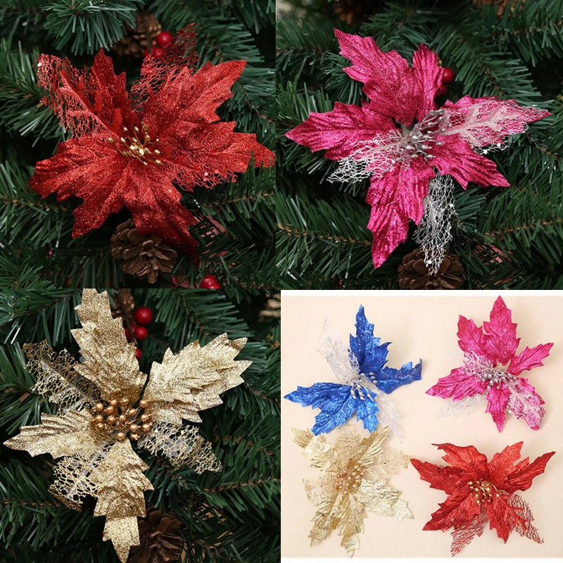 4pcs Decor 18cm Artificial Flowers Cheap For Wedding Christmas Tree Decorations For Home Marriage Decorative Flower Party Decor Artificial Dried Flowers Aliexpress