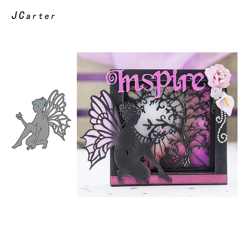 

JCarter Pretty Butterfly Fairy Metal Cutting Dies for Scrapbooking DIY Embossing Folder Card Photo Stencil Handmade Album Crafts