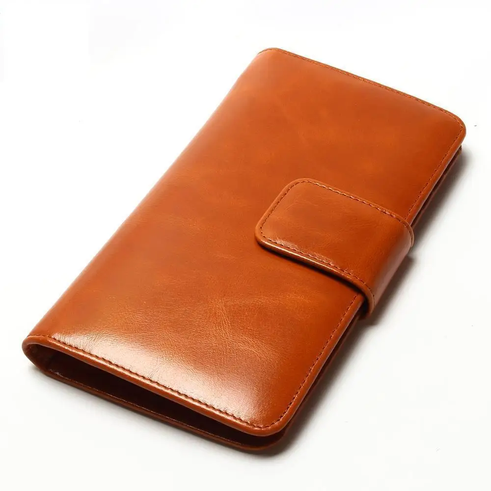 Korean version of the new ladies long leather passport wallet cowhide