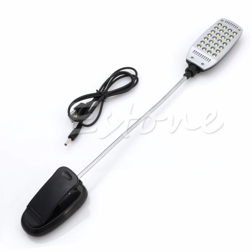 

Flexible USB/Battery Power 28 LED Bulbs Light Clip-on Bed Table Lamp New