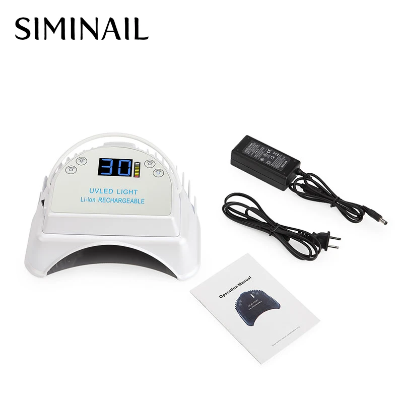 SIMINAIL Беспроводная лампа для ногтей, Высококачественная перезаряжаемая с питанием от батареи, светодиодный светильник для ногтей, беспроводная сушилка, оборудование для дизайна