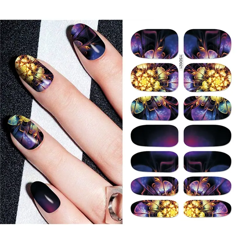 

1 Sheet Grid Pop Water Butterfly Flower Nail Art Transfer Sticker Decals