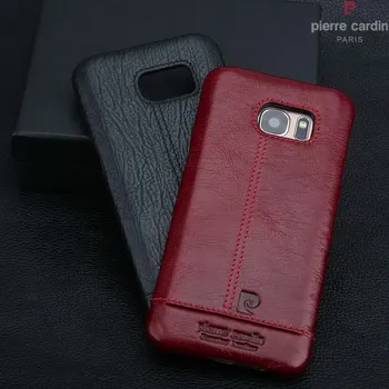 

Pierre Cardin Case For Samsung Galaxy S7/ S6/ S6 edge/ S6 Edge Plus Stitched Genuine Leather Slim Hard Back Cover Phone Cases
