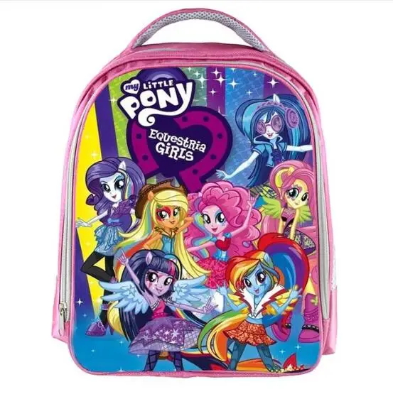 as picture Рюкзак My Little Pony, сумка для девочек с мультяшным принтом, радужные скалы, школьные рюкзаки для девочек, сумка для книг, детский подарок, индивидуальное имя, бесплатно - Цвет: as picture