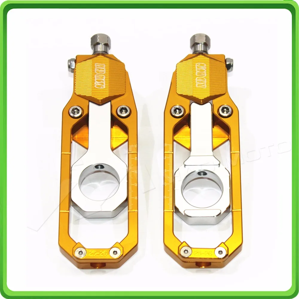 Aluminum motorcycle Chain Tensioner Adjuster fit for YAMAHA R1 YZF R1 2015 2016 2017 YZF-R1 15 16 17 Gold & Silver (1)