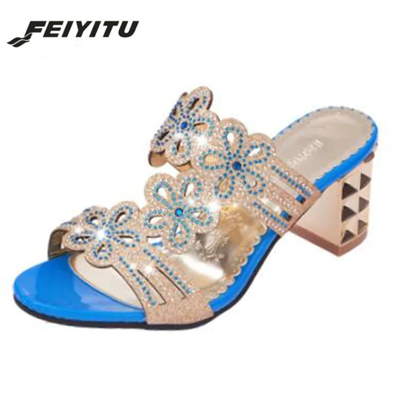 platform thick heel casual slippers