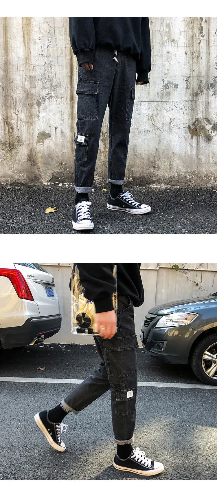jeans preto azul cor biker denim calças