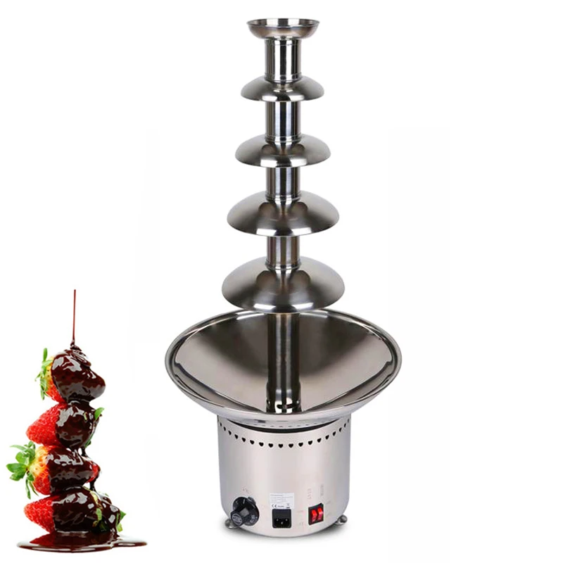 

5 Tiers Chocolate Fountain Waterfall Event Exhibition Electric Chocolate Fountain Fondue Birthday Party Buffet Chocolate Machine