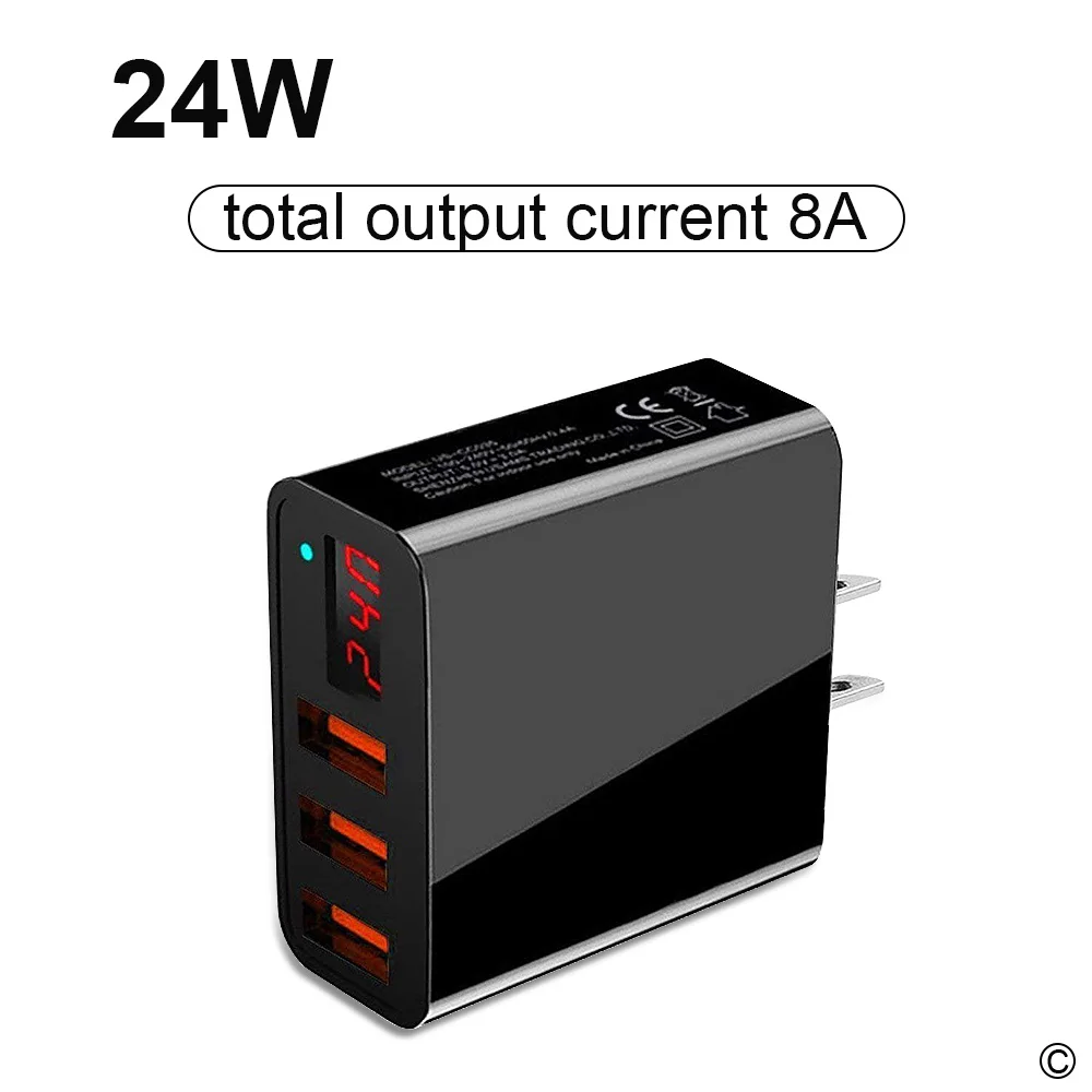

USB Charger for iPhone X 8 7 iPad Fast Wall Charger Adapter 24w 5v for Samsung S9 Xiaomi Mi 8 Mobile Phone Charger