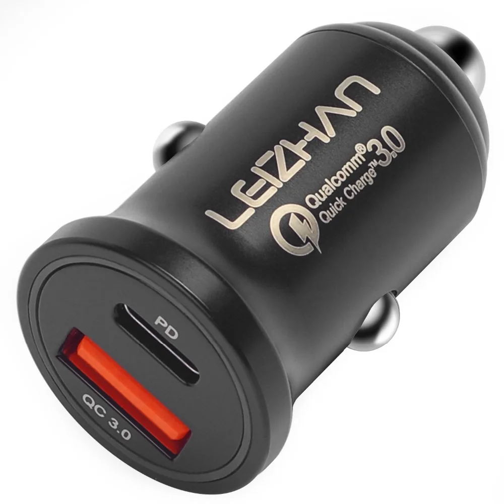 LEIZHAN USB PD автомобильное зарядное устройство Тип C Быстрая доставка авто QC3.0 для iPhone