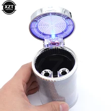 Красочные пепельницы для авто с светодиодный свет сигареты пепельница контейнер дым цилиндрический подстаканник стакан для хранения авто аксессуары