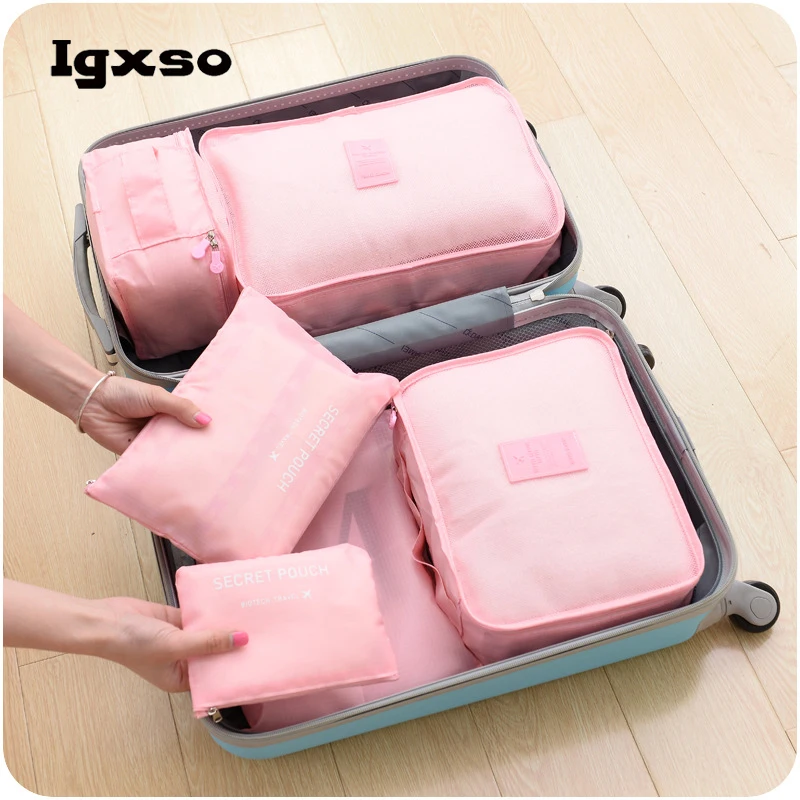 6Pcs/Set Travel Organizer Bags Clothing Sort Stocking Bra Storage Bag