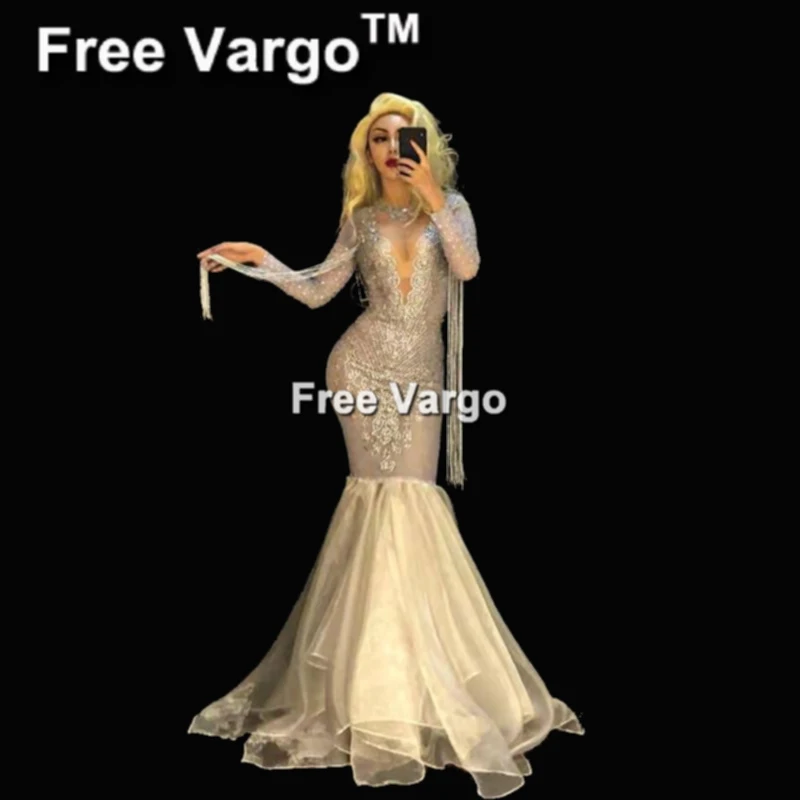 

Sexy Drag Queen Costumes Dress Prom Rhinestones Fish Tail Event Party Long Evening Party Celebrity Red Carpet Stage Wear Outfit